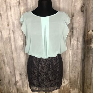 Blue & Gray Lace Dress